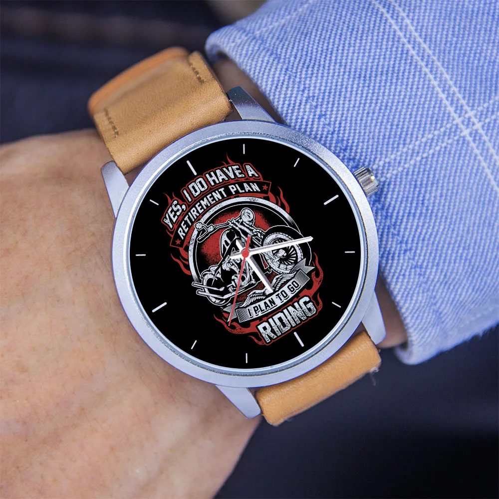 Jam Tangan Hitam Peringatan Emas Mawar 45/38mm untuk Pria dan Wanita, Desain Sepeda Motor Kuarsa Gelang Perak Jam Hadiah yang Dapat Disesuaikan