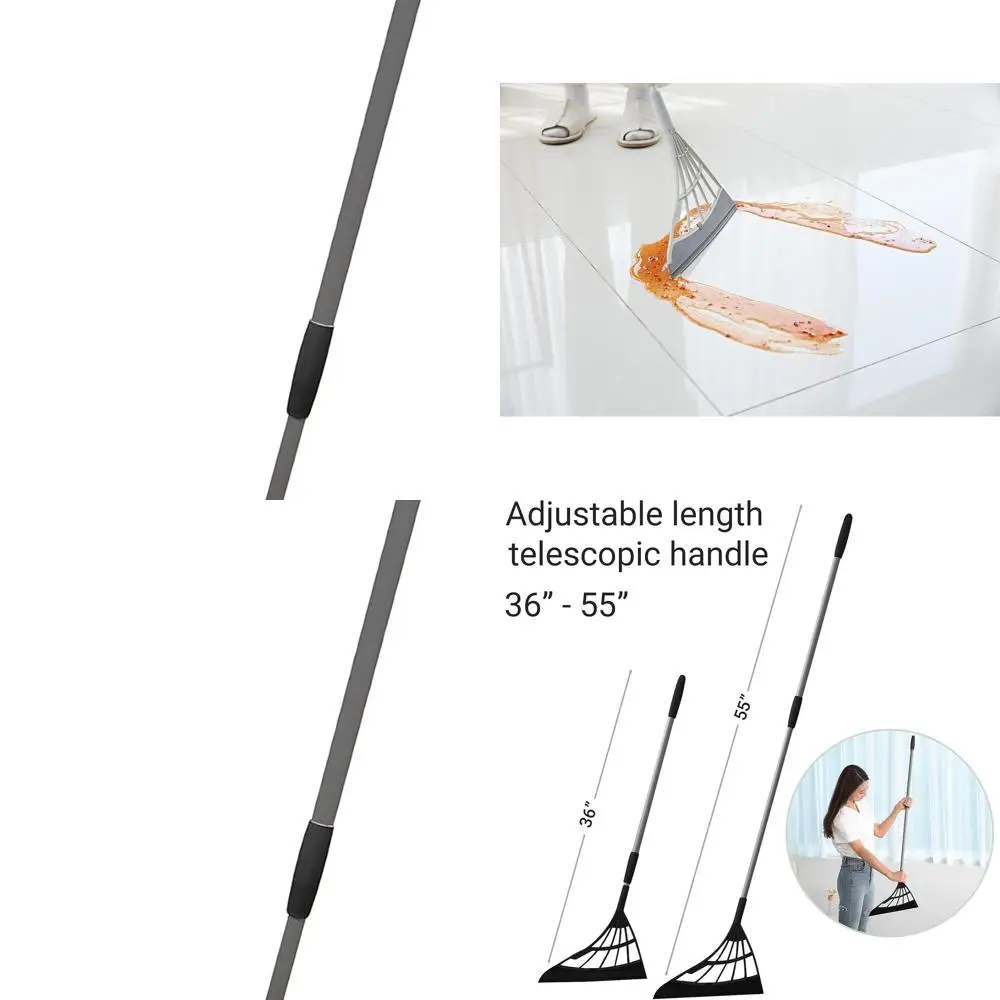 

Универсальная силиконовая метла и скребок — очиститель шерсти домашних животных и жидкости для стекол, полов, ковров, окон (черный)