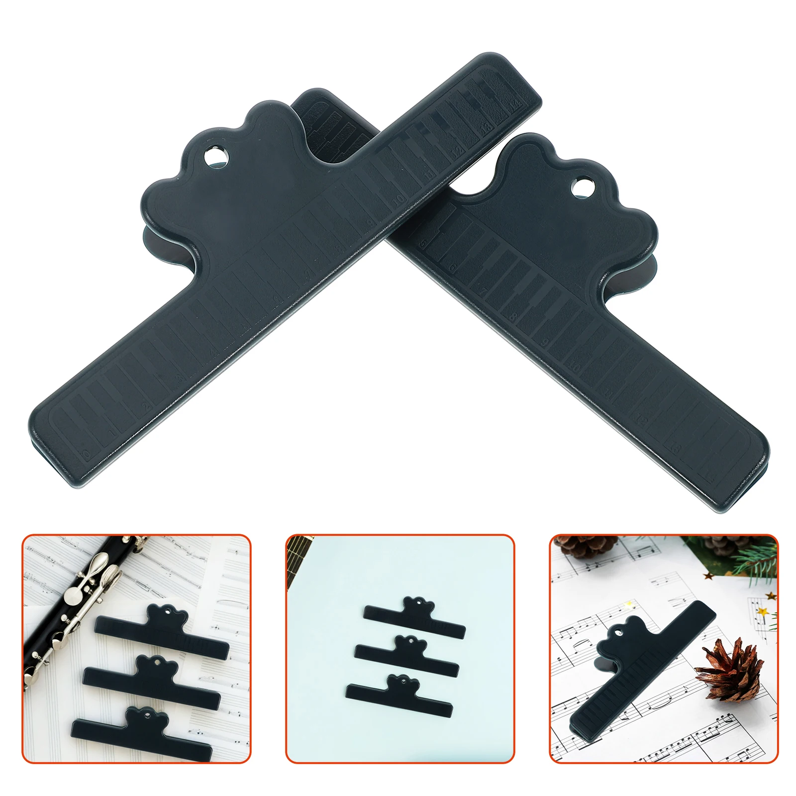 

3 Pcs Book Page Holder Clip Fancy Musical Score Strong Clips Instrument Accessories