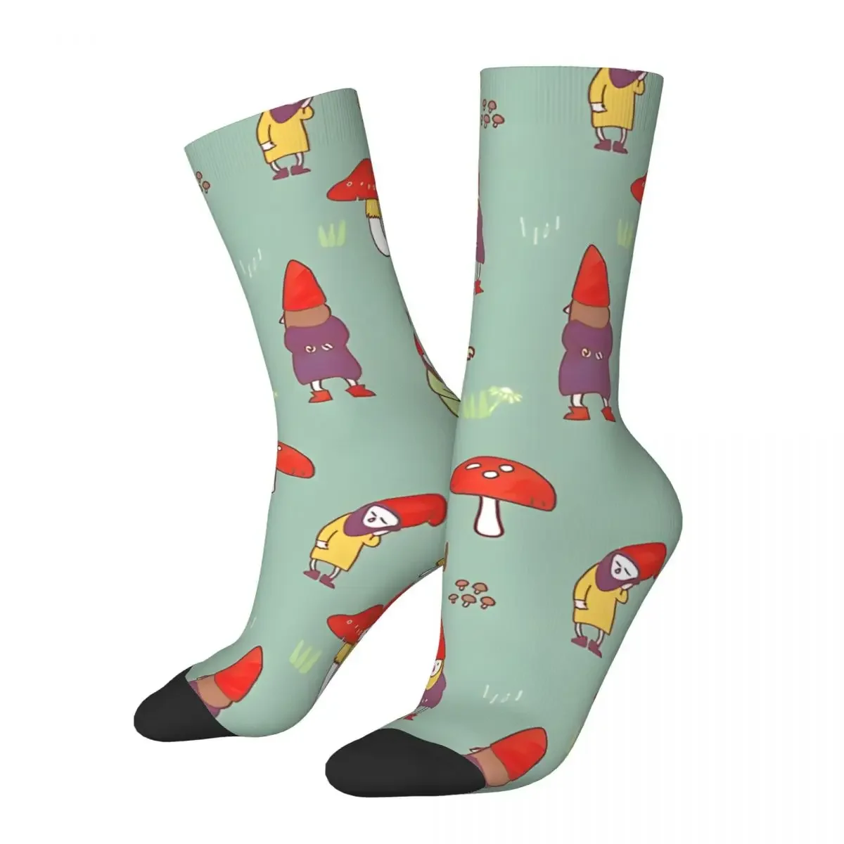 

Gnome Garden Men's Socks Retro Harajuku Street Style Novelty Pattern Crew Sock