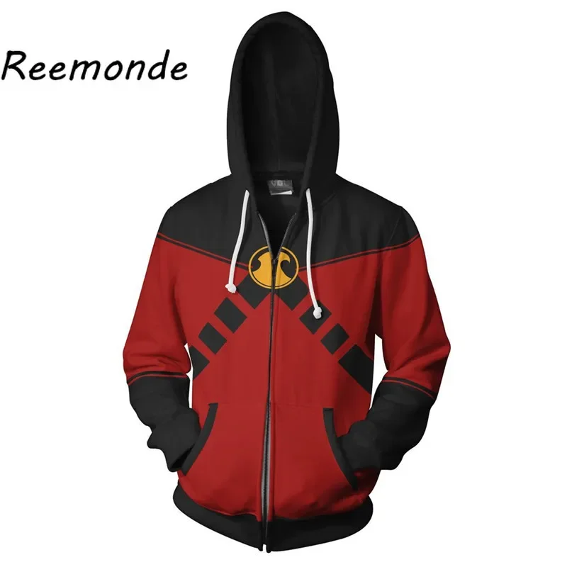 Costume felpa con cappuccio felpe top uomo uomo uomo Streetwear felpa Robin costumi vestiti cerniera con cappuccio maniche lunghe cappello