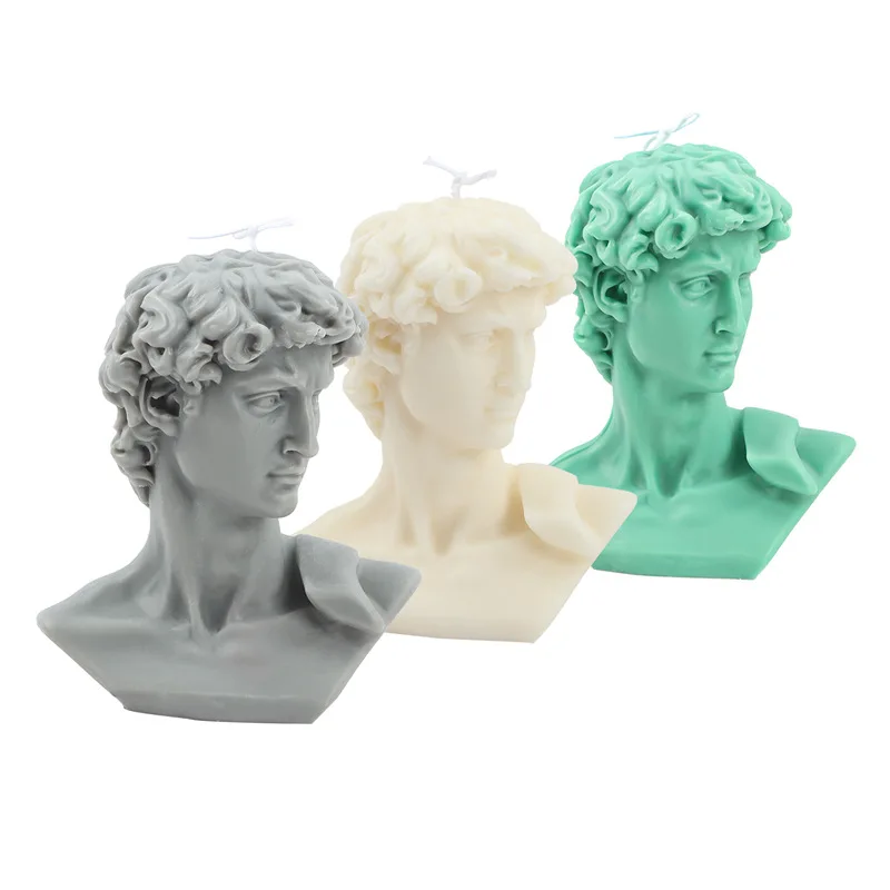 Natural Plant Scented Renaissance Retro Style Candles Statue of David Gypsum Statue Fruits Aromatherapy Holiday Party Candle