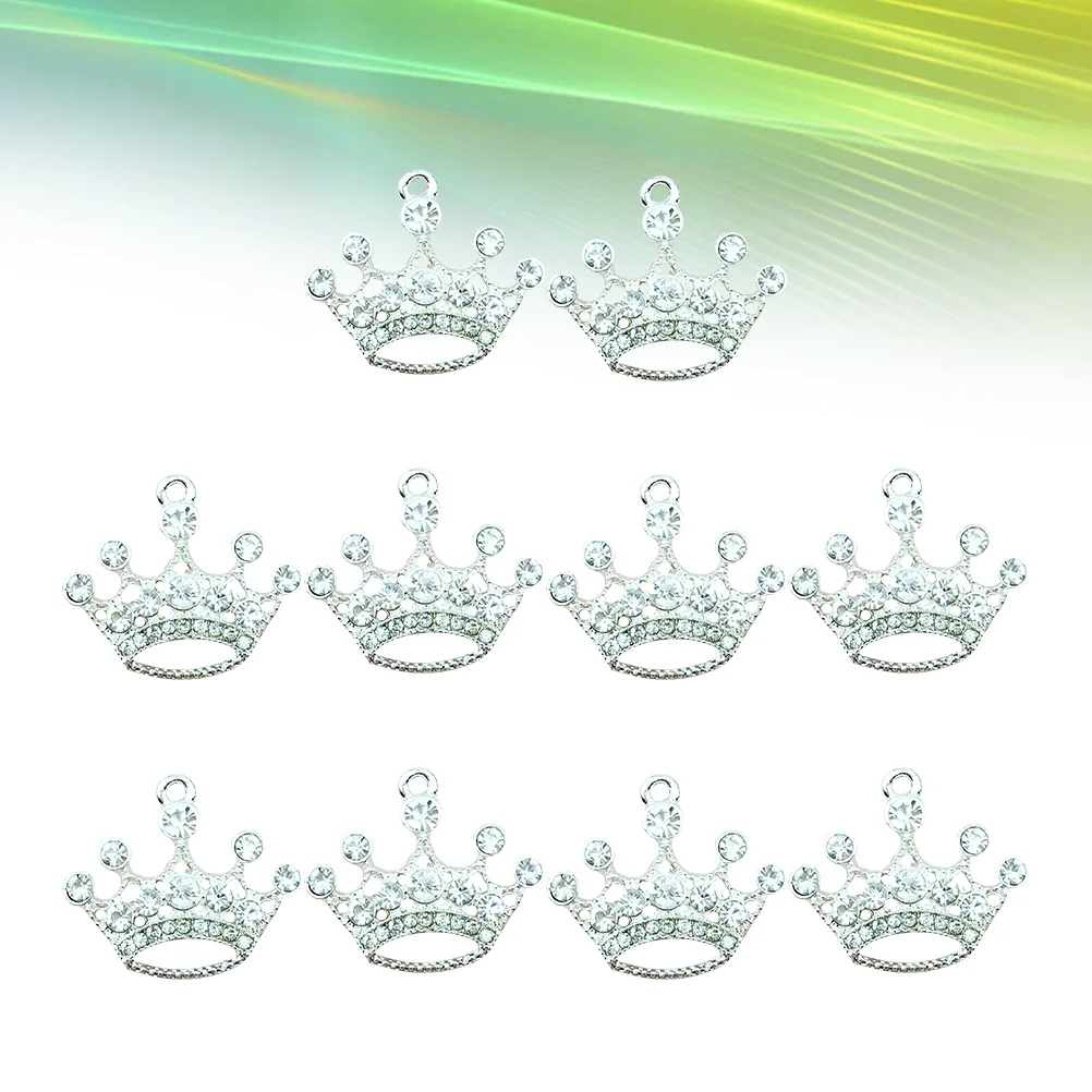 

10 Pcs Silver Pendant Ornament Making Accessories Jewelry Small Crown Alloy DIY Cute