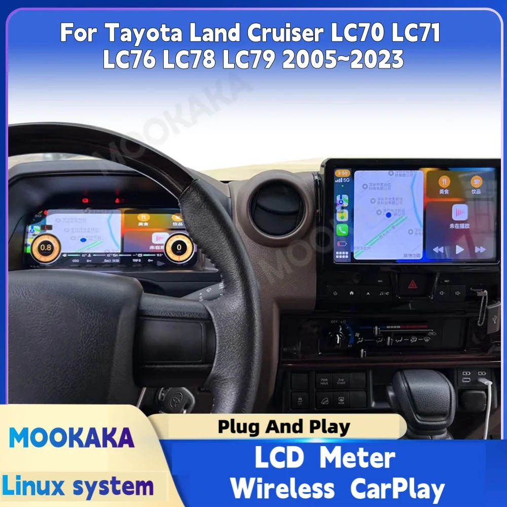 Digital Dashboard For Tayota Land Cruiser LC70 LC71 LC76 LC78 LC79 2005~2023 LCD Meter Virtual Cockpit Digital Instrument Panel