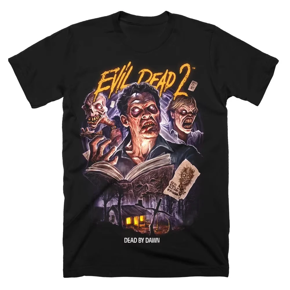 Evil Dead 2 T-Shirt für Herren, Ash Chainsaw Breakout, Horror-Grafik, kurzärmelig, übergroß, Streetwear, locker, übergroß, Unisex, kurz, weich – Detail 5