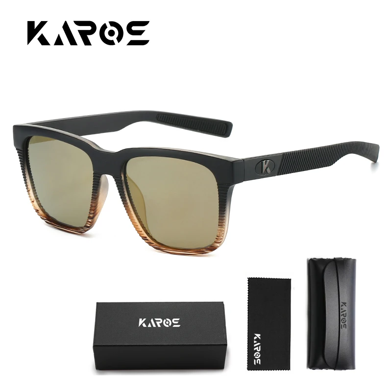 Karos Polarisierte Sonnenbrille für Herren und Damen, Angeln, Camping, Wandern, Autofahren, UV400, Fahrrad, Laufen, Sportbrille mit Box