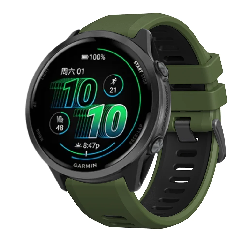 22 مللي متر الرياضة سيليكون حزام الساعات ل Garmin Forerunner 970 965 955 الشمسية الفرقة سوار حزام استبدال معصمه اكسسوارات