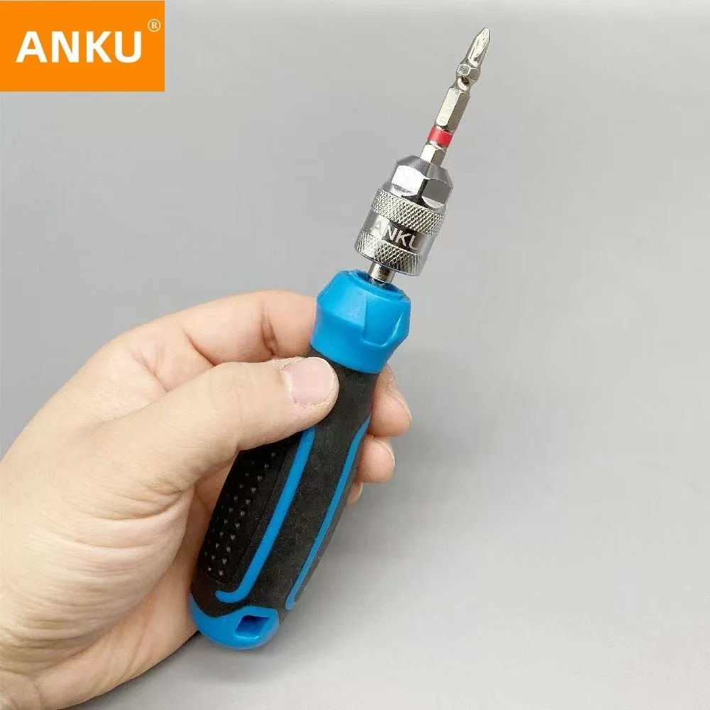 ANKU Three Jaw Chuck Multifunctional Screwdriver 6.35mm Quick Release Screwdrivers CRV Alloy 1/4 Inch Hex Drive Hand Tools