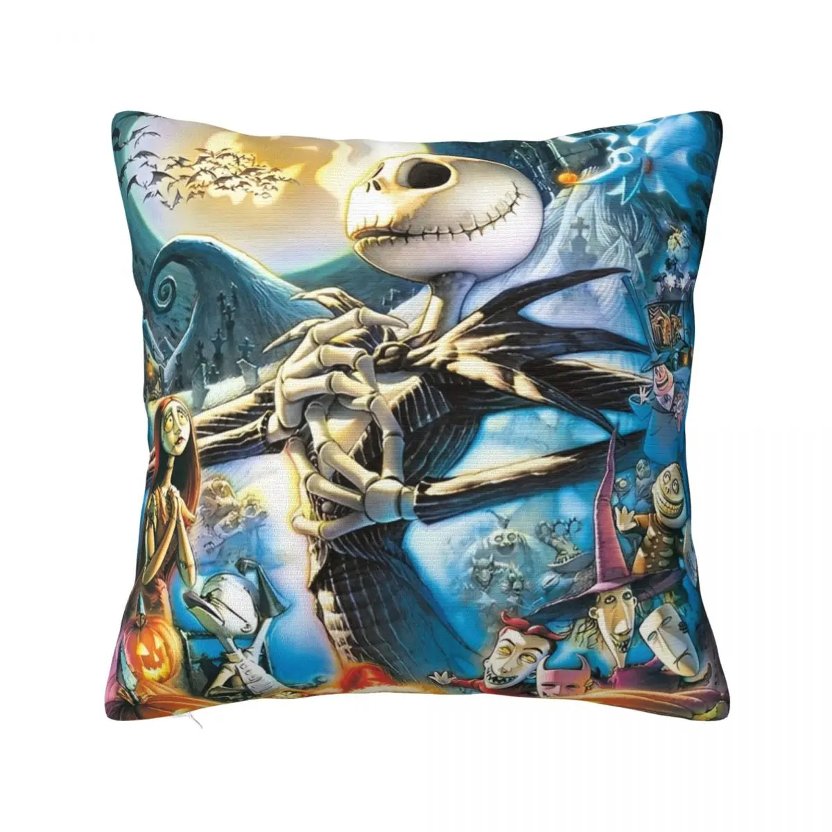 

Soft The Nightmare Before Christmas Pillowcase Polyester Cushion Cover Decor Cartoon Halloween Pillow Case Cover Zippered 40cm