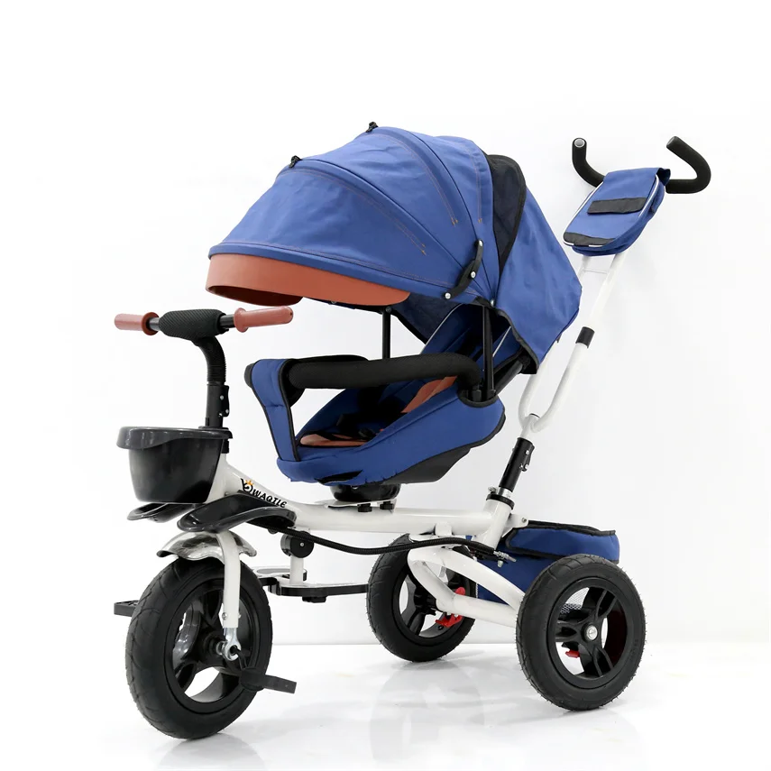 4 in 1 stroller for 2-8 years kids babies cheap price three wheel steel frame tricycle best selling rubber tire strollers