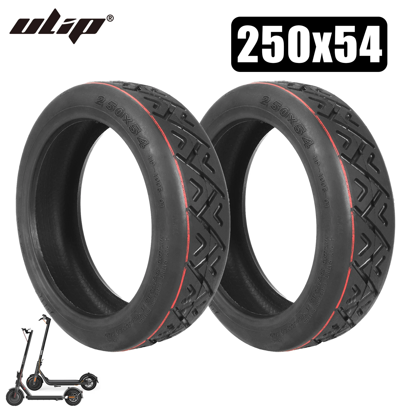 Ulip 250x54 Tubeless Tire 10Inch Thickened and Durable Tyre Upgrade Parts For Xiaomi 4 With Ninebot F20 F25 F30 F40 Scooter Tire