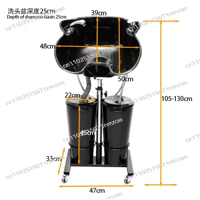 Bucket with Water Pump Movable Punch Basin Vertical Electric Shampoo Basin Portable Double