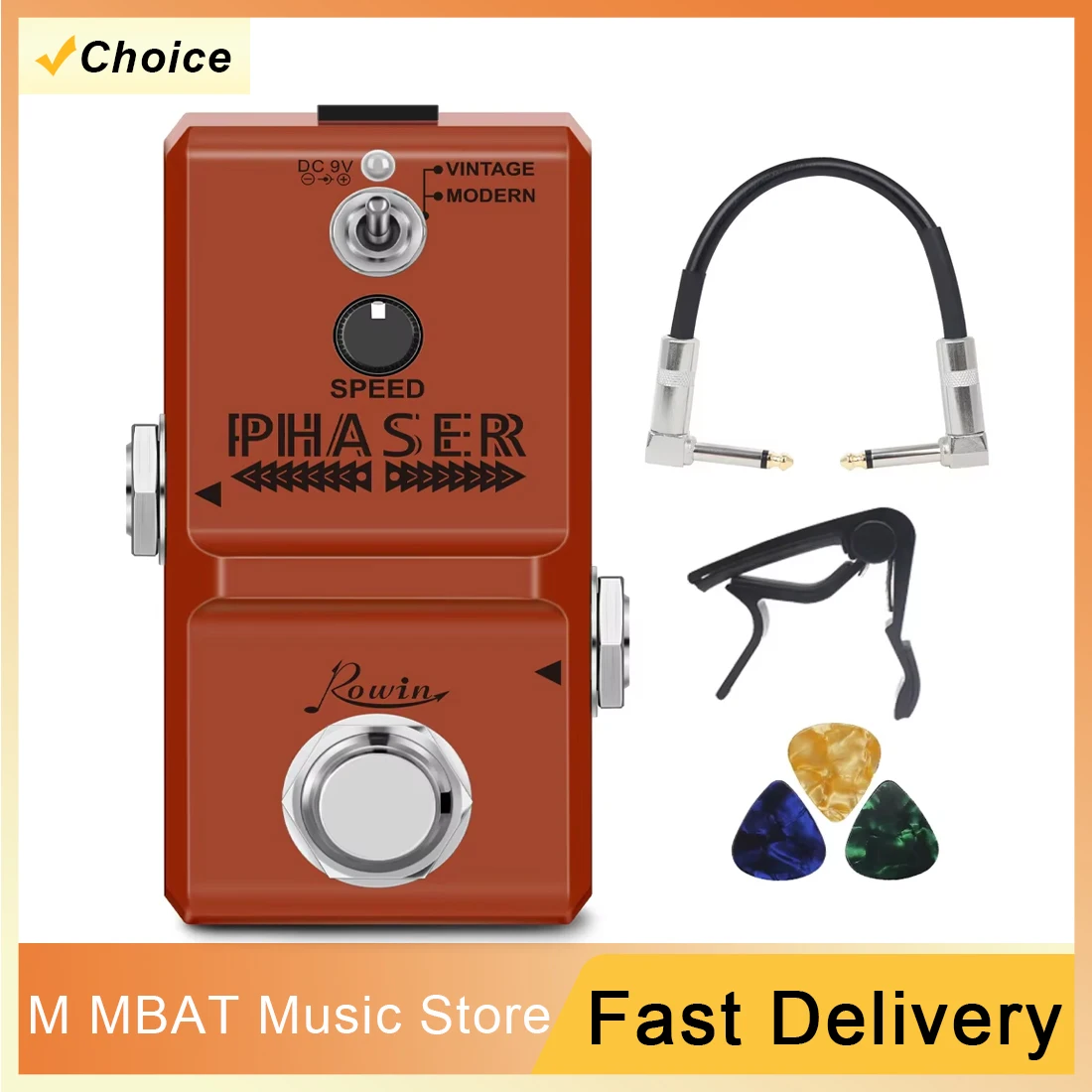 

ROWIN Vintage Phase Pedal 2 Modes Guitar Phaser Pedal LN-313 Phaser Guitar Effect Pedal True Bypass Guitar Parts & Accessories