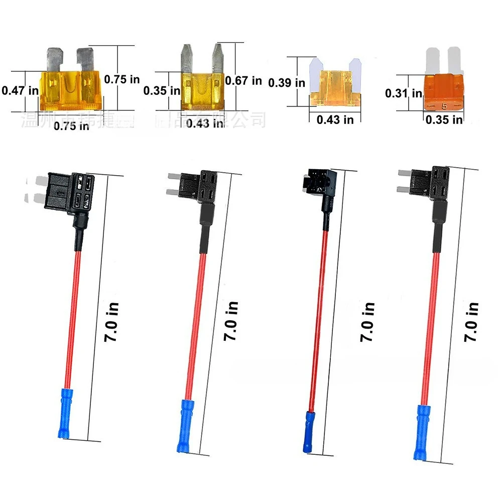 24Pcs 12V Fuse Tap Kit ATC MINI Standard Long Mini Blade Fuse Holder 12 Sets Automotive Add-a-Circuit Fuse Tap Assortment Box