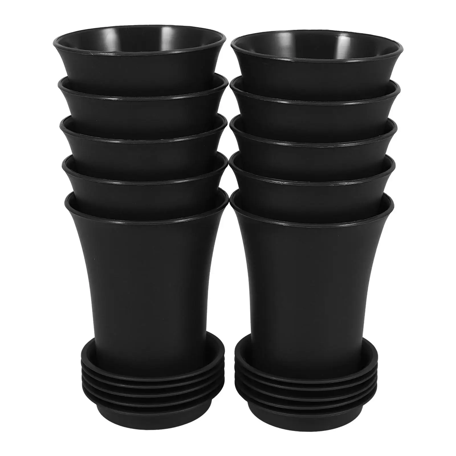

10 Pcs Mini Succulent Pots with Drainage Holes Trays for Use Lightweight Plastic Flower Pot Container Garden