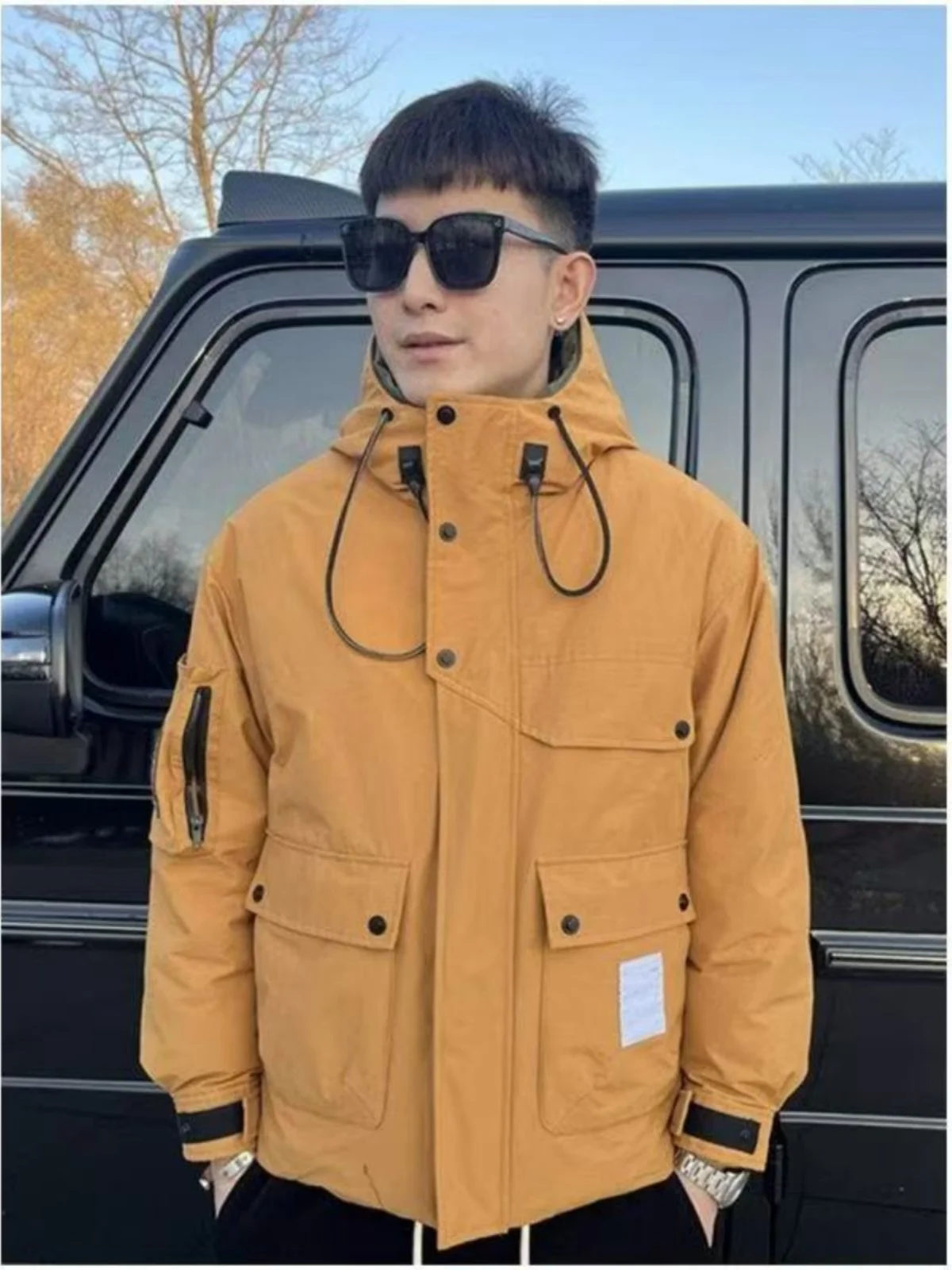 

Теплая хлопковая куртка для мужчин, зима 2024, с капюшоном, удобная, модная, в стиле ретро, с японским принтом, простая, универсальная...