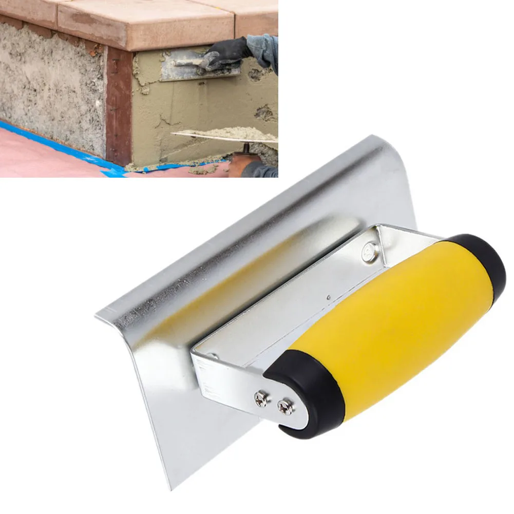 Stainless Steel Concrete Plastering Trowel Groover Tool with Ergonomic Handle for Cement and Stucco Finishing Applications