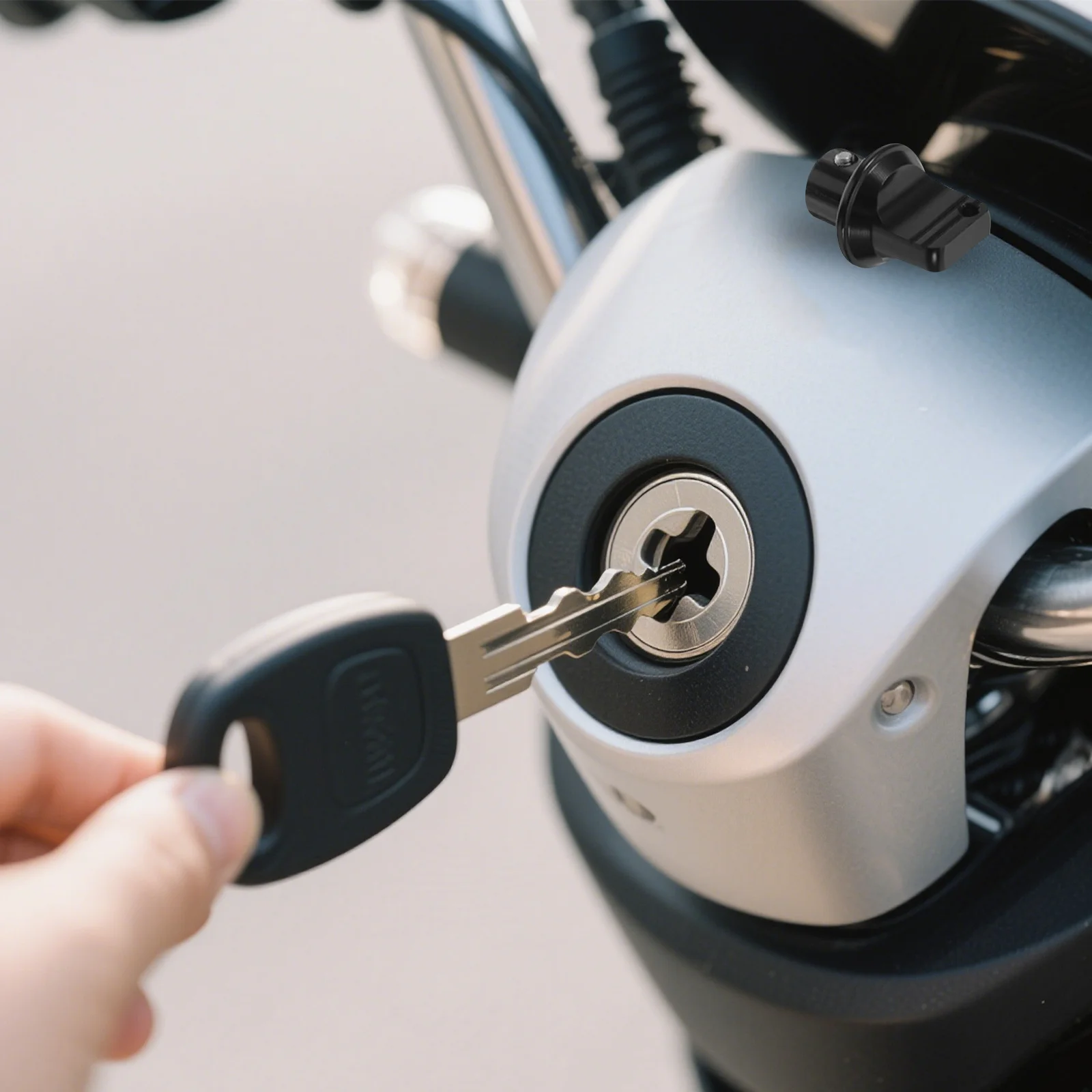

Universal Motorcycle Key Head Aluminum Alloy Lightweight Key Replacement Part Smooth Finish Easy Installation for Electric