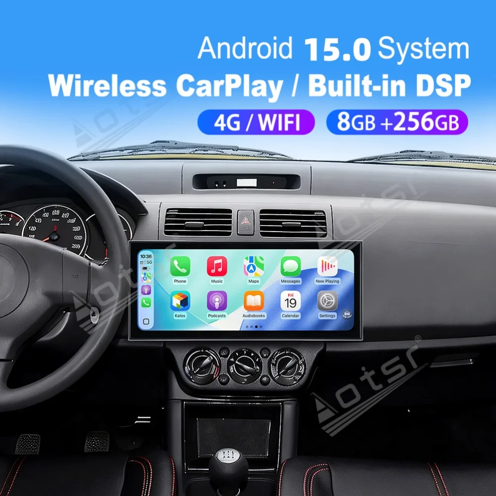 

15,8-дюймовое автомобильное радио на Android 15 с Qualcomm и Carplay для Suzuki Swift 2004-2016, мультимедийный проигрыватель, GPS-навигатор, головное устройство