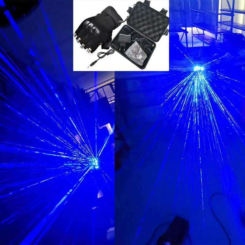 

100Beam Blue Laser Gloves Rechargeable For DJ Party Night Performance Laser Dance Props For Christmas Gifts