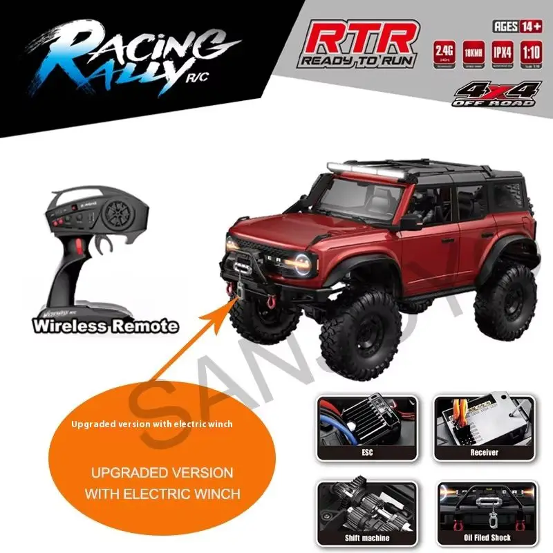 1/10 Scale RC Rock Climbing Vehicle HB-R1001 4WD Off-Road Truck Full-Function Remote Control Toy for Adults And Kids