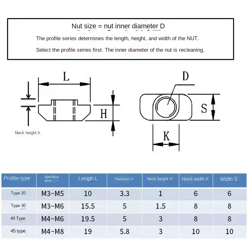 Nickel plated M3 M4 M5 M6 M8 Slot T-nut Sliding T Nut Hammer Drop In Fasten Connector for EU 20 30 40 45Series Aluminum Profile 