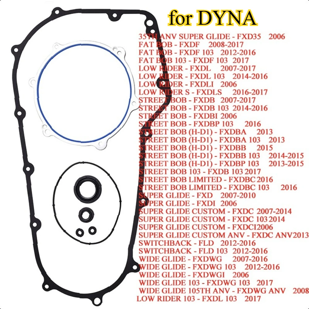 

Motorcycle Clutch Cover Gasket Set for CVO/CUSTOM DYNA 35TH ANV SUPER GLIDE FXD35 LOW RIDER STREET BOB WIDE GLIDE FXDWGI FXDL103