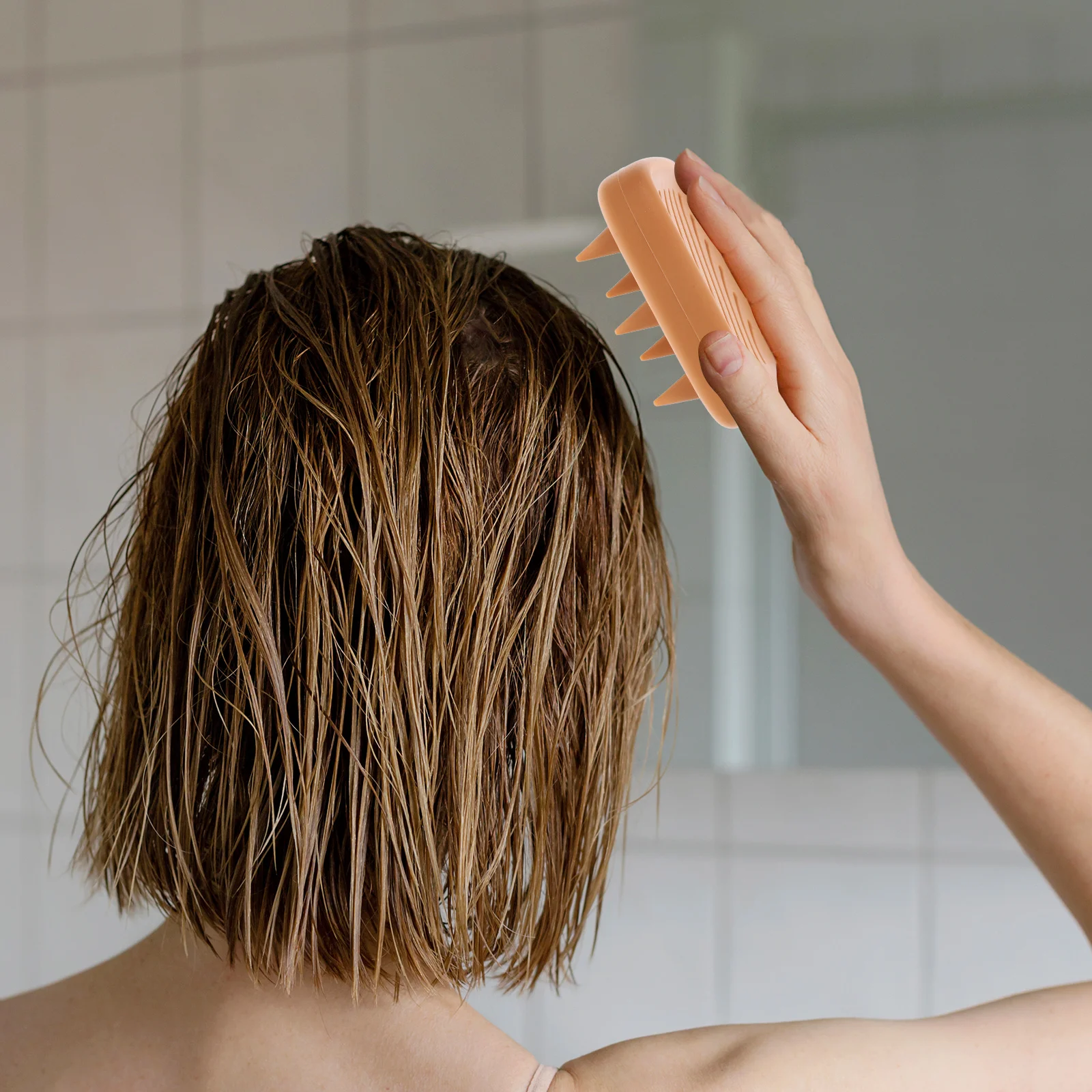 سيليكون شامبو دش فروة الرأس مدلك مقشر الشعر فروة الرأس مدلك تنظيف عميق دش الاستحمام أداة العناية بالشعر