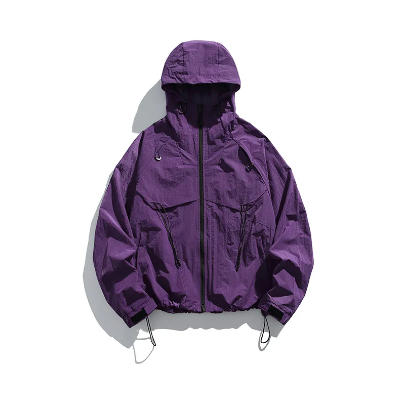 Tide Brand Outdoor Mountaineering Three-proof Splashing Soft Shell Jacket Men's and Women's Loose Hiking Tooling Jacket