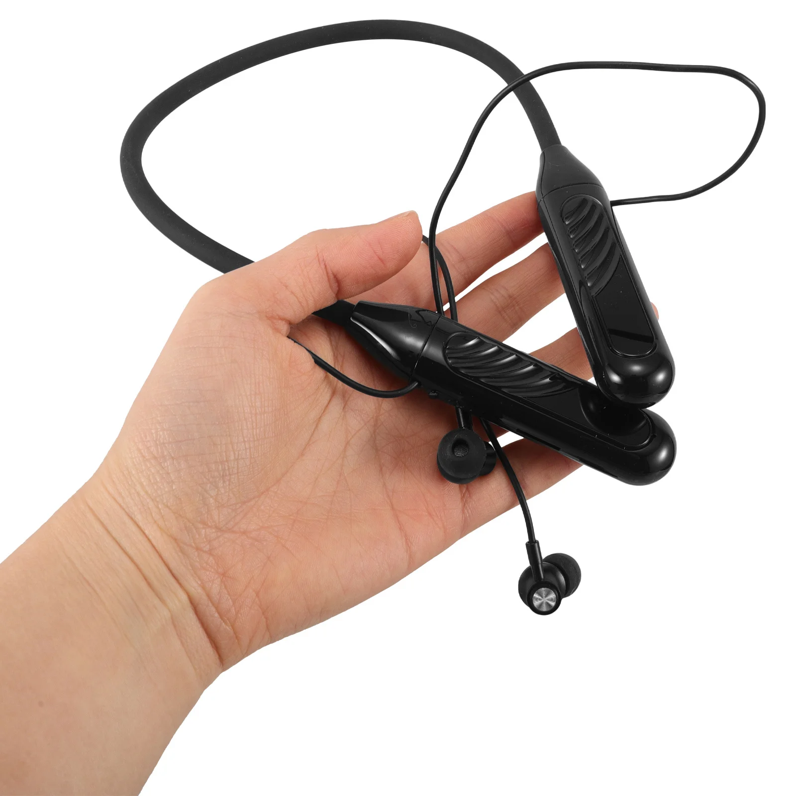 

Earbuds Neckband Design Card Slot Digital Display Long Life Wireless Headphones For Sports Gaming Daily