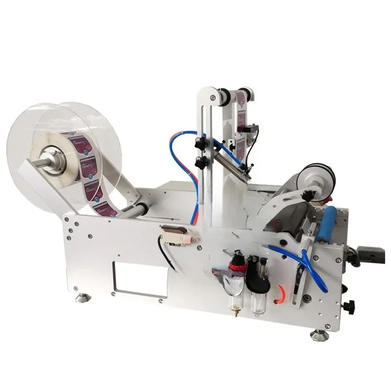 Pneumatic LY-190 Semi-automatic Round Bottle Labeling Machine Touch Screen Controller For Self-adhesive 220V 110V Options