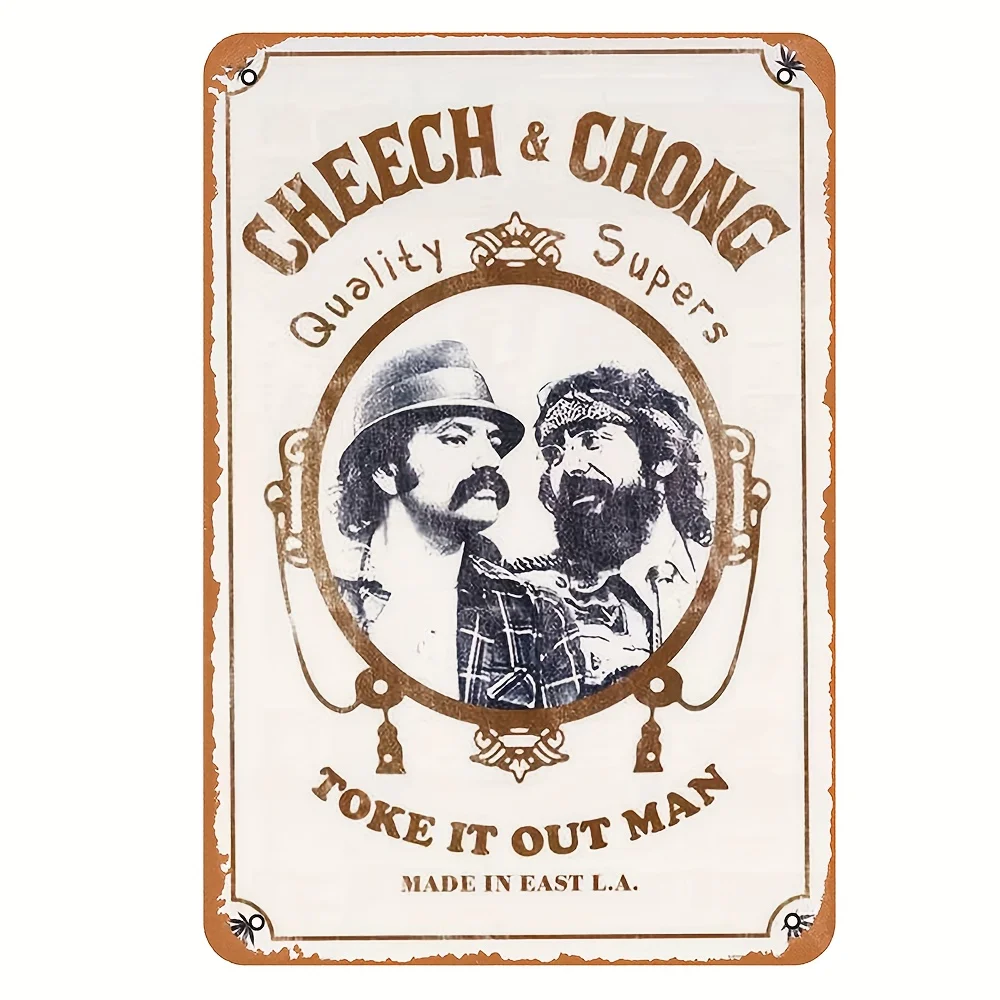 Cheech & Chong « Toke It Out for Man » – Plaque en métal vintage – Décoration murale d'inspiration rétro pour la maison, le bar, le café, le garage |   Imperméable