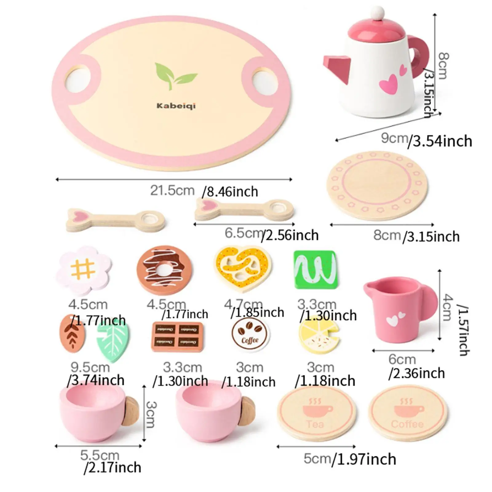 Peuters Afternoon Tea Time theeservies, speelkeukenaccessoires, kleine meisjes theeservies speelgoed voor kinderen van 3, 4, 5 jaar oud