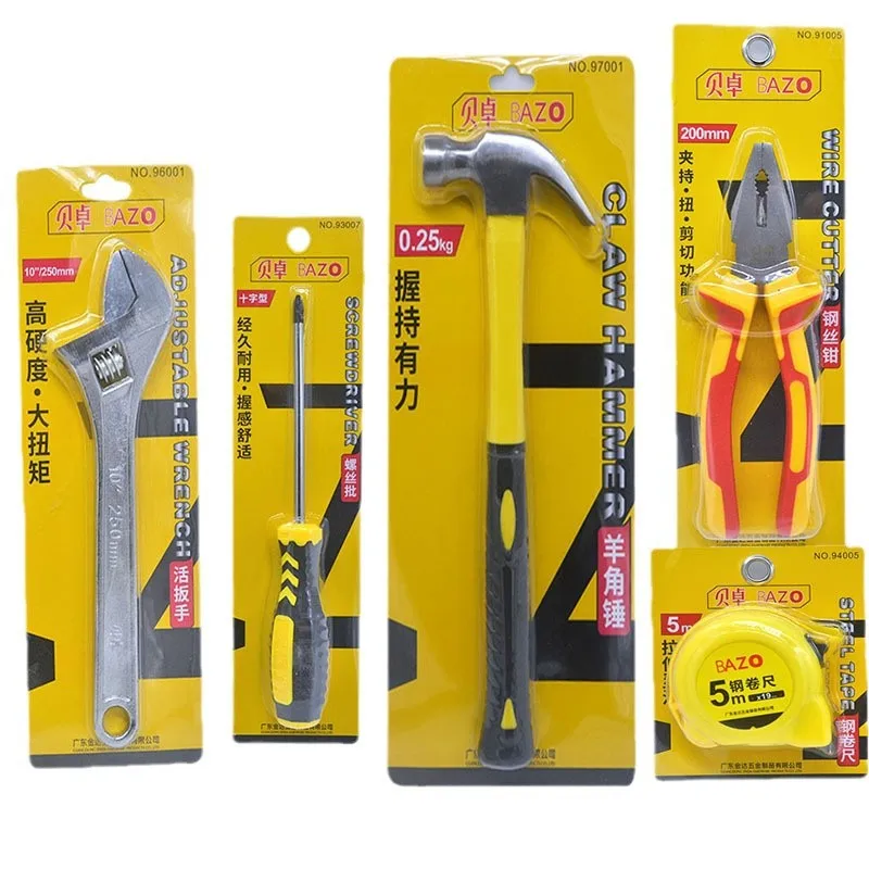 

Household Hardware Tools Screwdriver Movable Adjustable Wrench Wire Cutter Tape Measure Electric Pen Claw Hammer Repair Tool