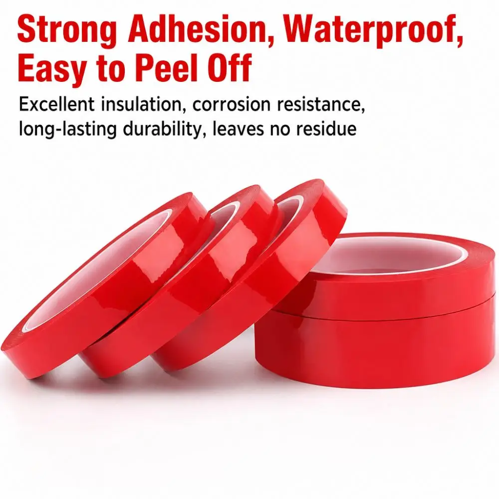 Heat Resist 3/5/8/10mm Width Marking Tape 66 Meters Red Adhesive Coded Tape Mylar Tape
