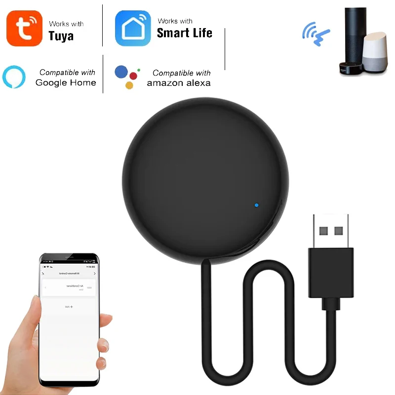 

Tuya Smart WiFi ИК-пульт дистанционного управления Умный дом для кондиционера ТВ Универсальное инфракрасное управление работает с Alexa, Google Home Smart Life