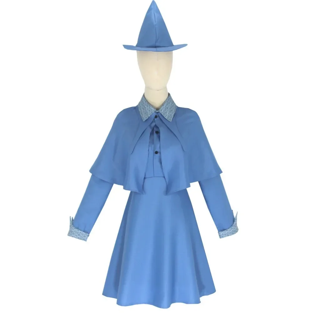 New Wizard School Witch Fleur Isabelle Delacour Cosplay Costume Beauxbaton Magic Women School Uniform Hat Dress Suit Halloween