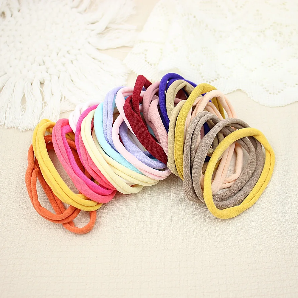 100pcs Nylon Headband for Infantil Newborn Headwrap DIY Headwear Baby Girl Boy Headbands Nude Hairbands Children Hair Circle