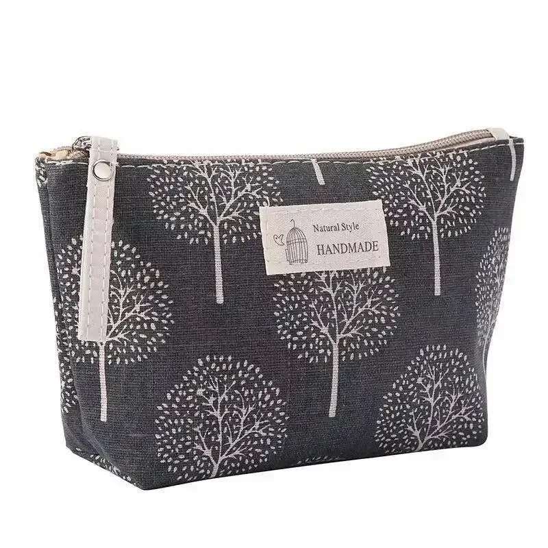 Nimblepack Canvas Makeup Bag Large Capacity Toiletry Bag Fabric Zipper Coin Purse Travel Storage Bag