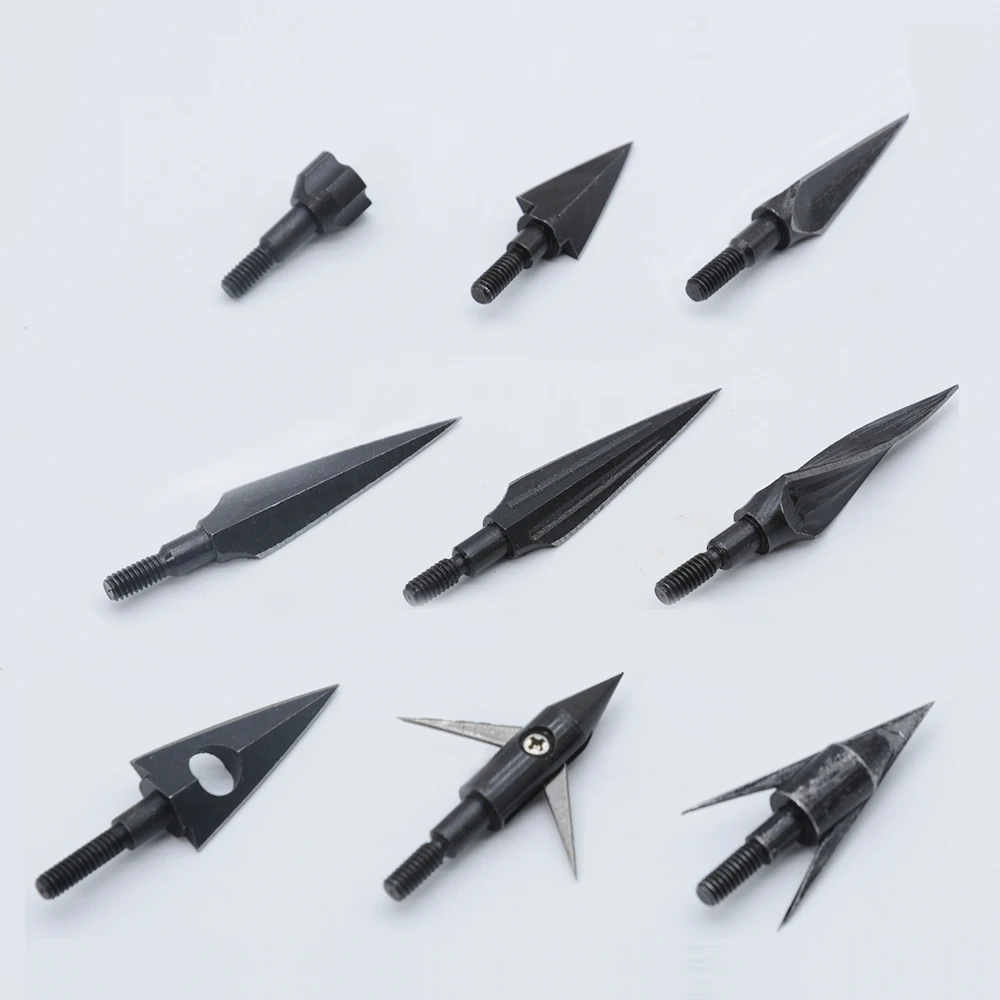 6pcs 100-150 Grain High Carbon Steel  Arrow Broadheads for Archery Hunting Fishing Compound Bow Crossbows Recoil Arrow Heads