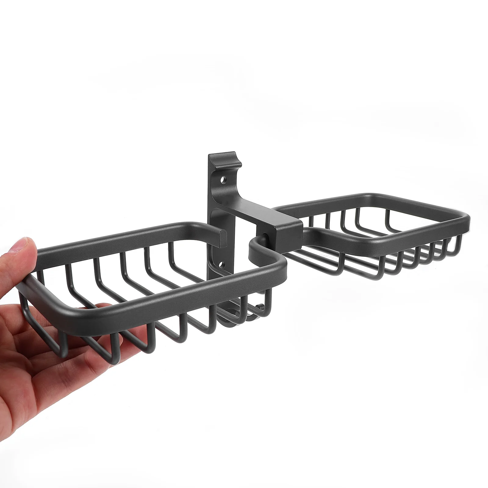 

1 pc Space Aluminum Soap Mounted Practical Drain Stand Household Storage Bracket For Kitchen Bathroom Use Removable