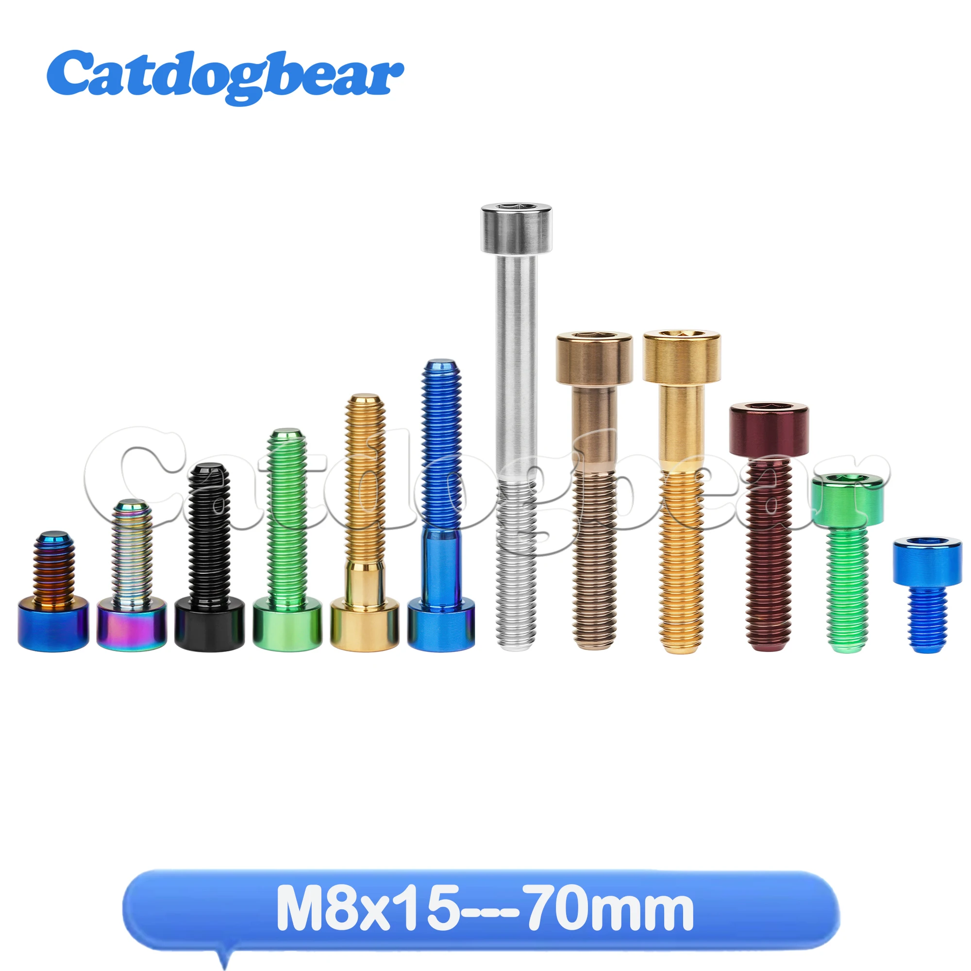 Titanium Bolt M8x15 20 25 30 35 40 45 50 60 70mm DIN912 Cap Socket Hex Allen Head Screw for Bicycle Motorcycle Car