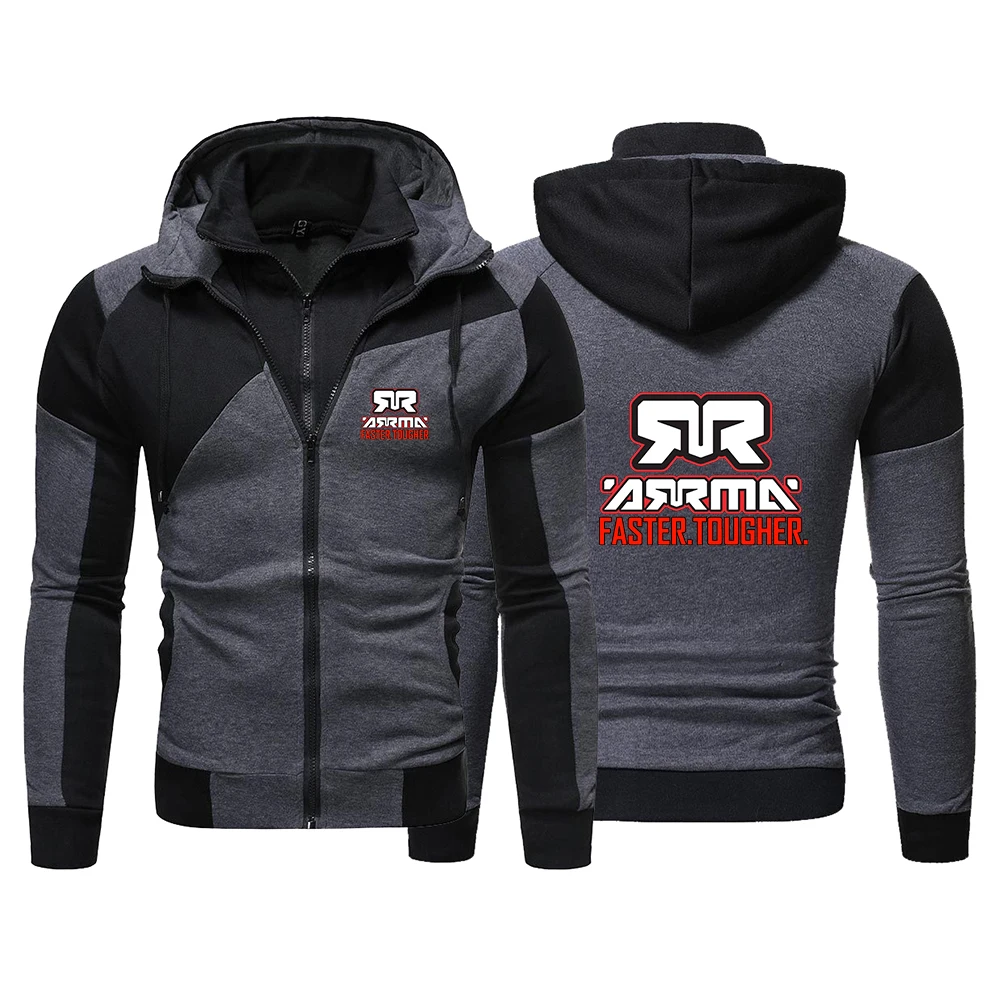 ARRMA Rc The men's multi-color striped hooded sweatshirt is suitable for spring and autumn hoodies jacket