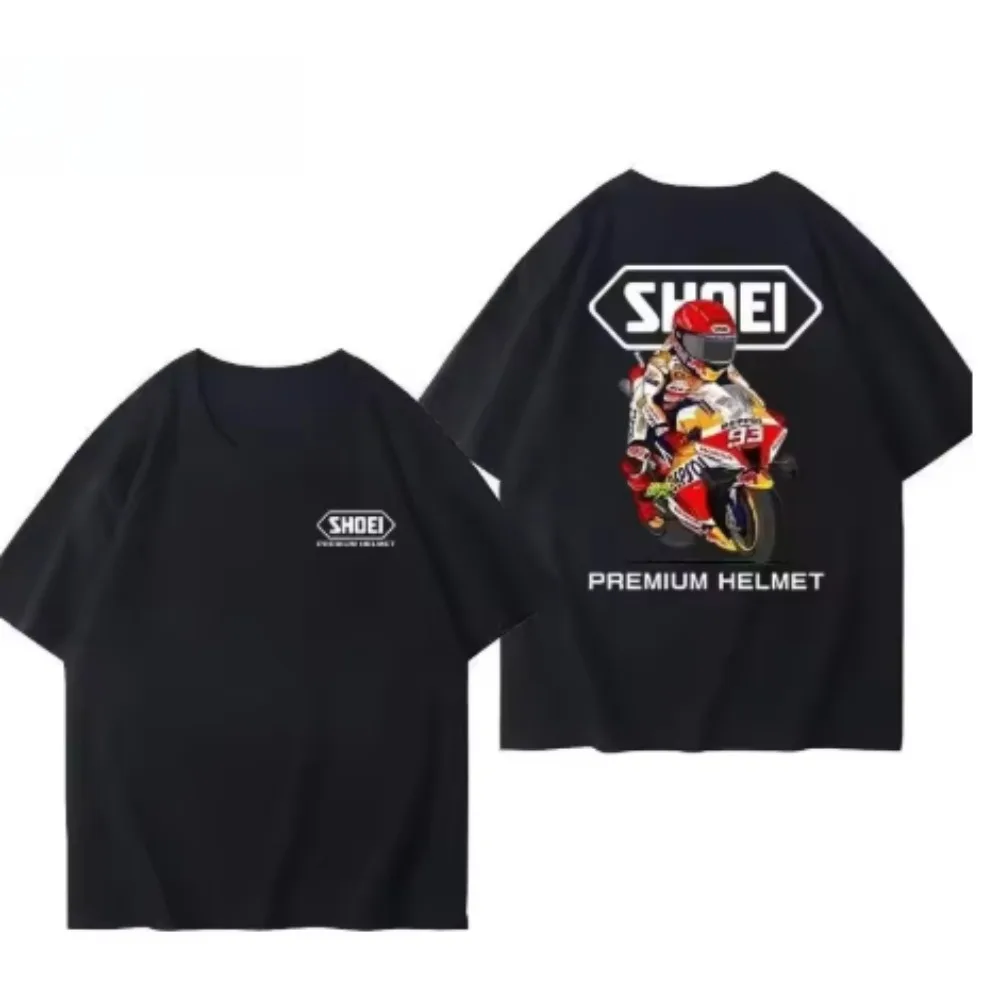 2026 New Men Women Casual Off-Road Motorcycle Tee for Summer, Helmet Graphic Printed Short Sleeve Unisex Streetwear T-shirt