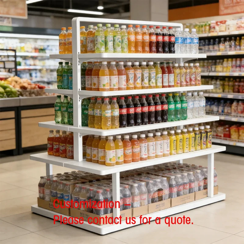 custom.King Display Double-Sided Stepped Structure Visual Transparent Cold-Rolled Steel Metallic Freestanding Light Duty Epoxy P