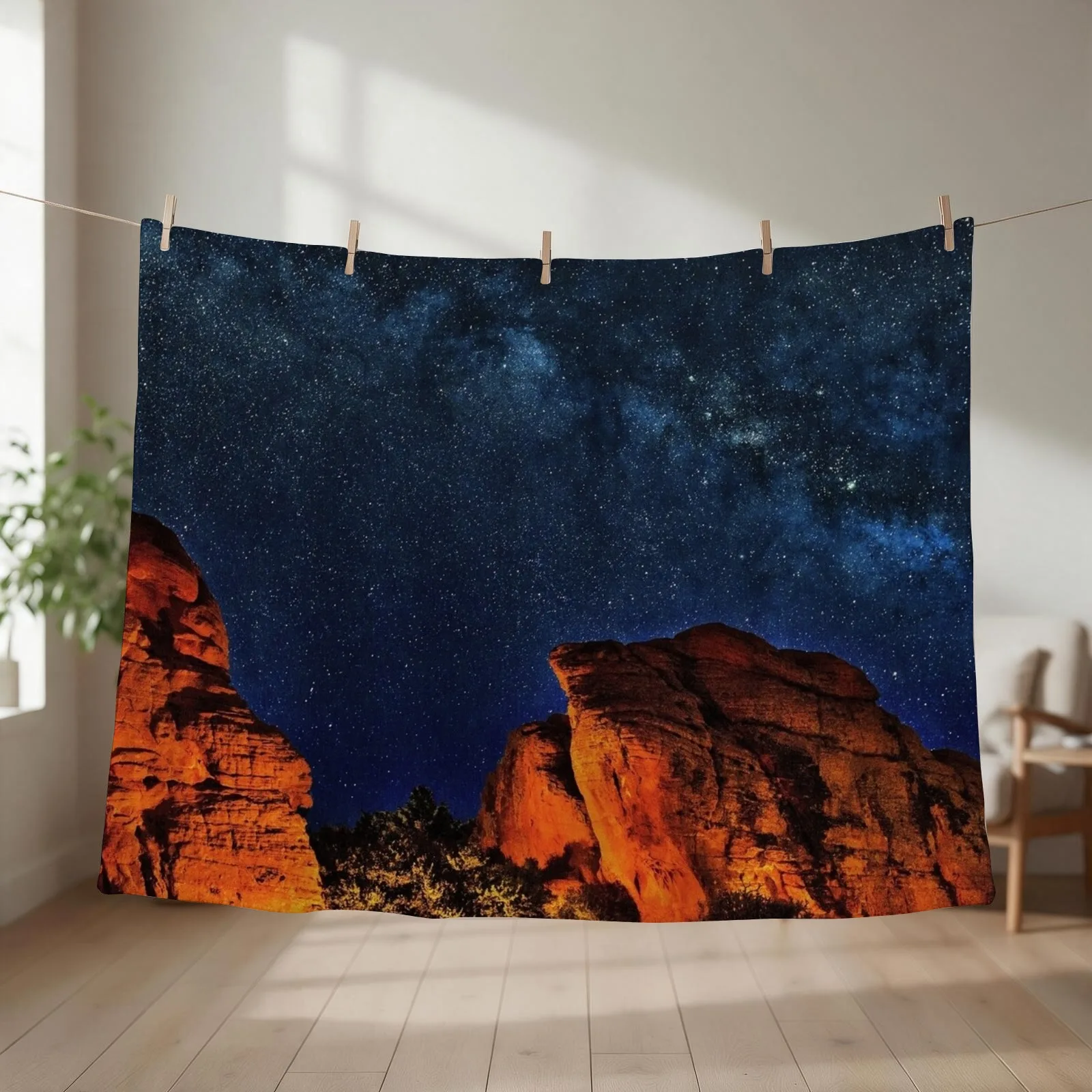 Scenic Milky Way Galaxy at the Grand Canyon Throw Blanket Sofa Quilt Cute Plaid Soft heavy to sleep Blankets