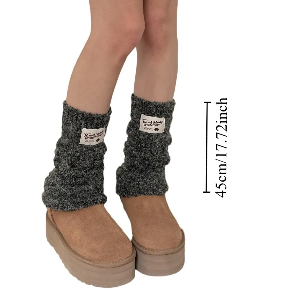 Fashion Colorful Kintted Y2k Leg Warmers Winter Soft Leg Warmer Women Footcover Pile Up Scoks Warm Leg Cover Fall Winter