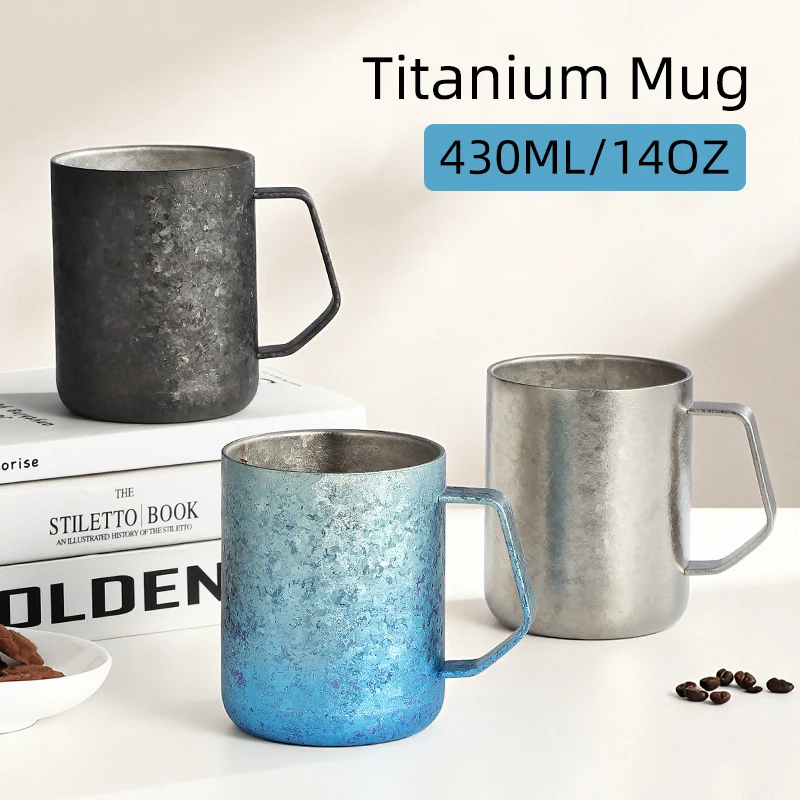 チタンマグカップ-430ml-14oz-ハンドル付き-二重壁-耐熱コーヒーカップ-ホットミルクティー用-保温カップ-アウトドア-チタン製