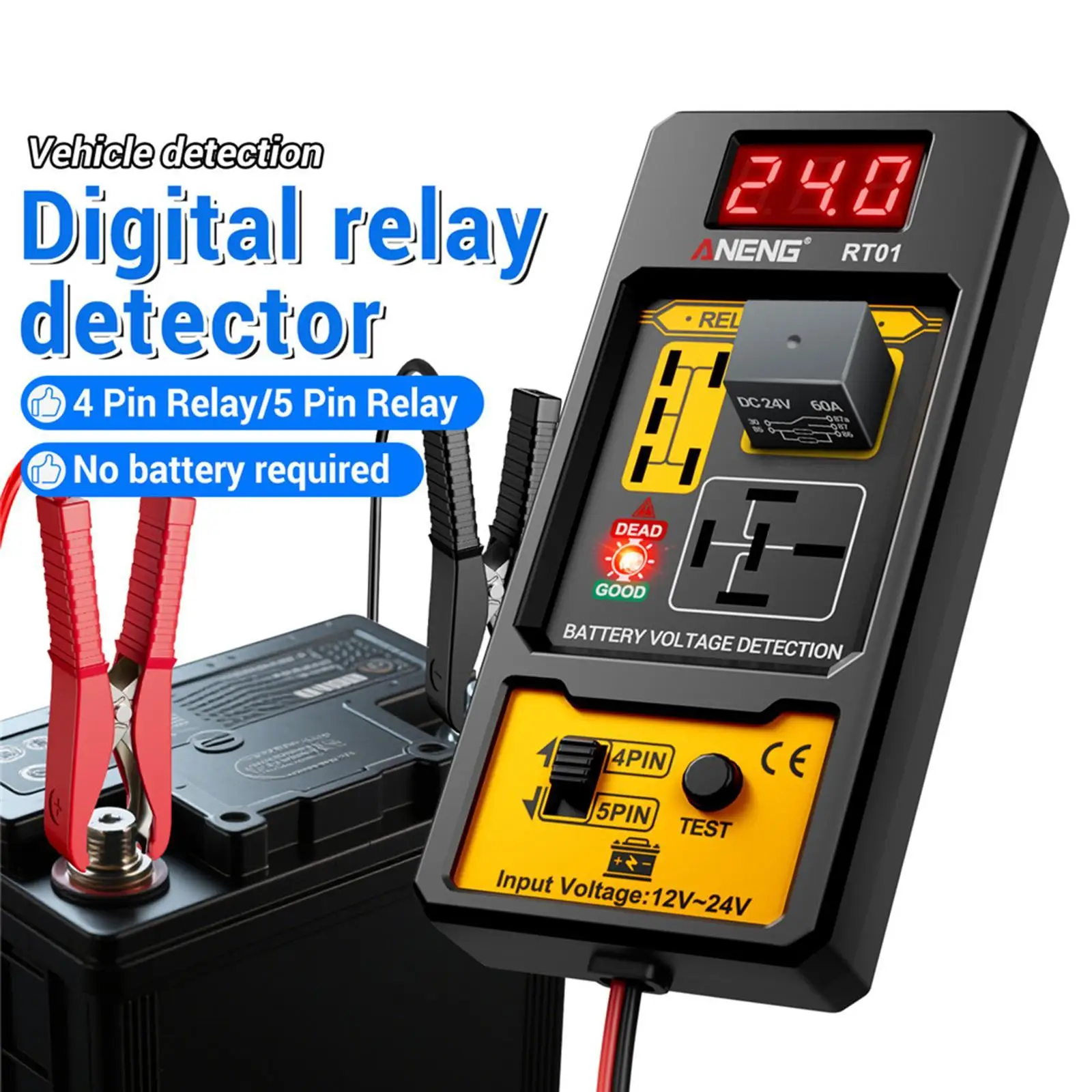 Car Relay Tester Universal Easy Carry Testing Tool for Electronic