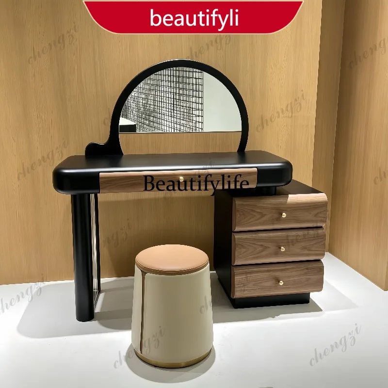 02A Walnut new Chinese style homestay style dresser simple modern natural style storage cabinet